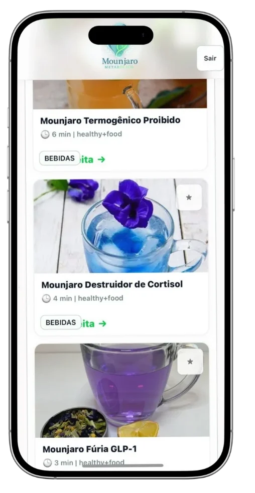 Tela do App — Cardápios de 28 dias